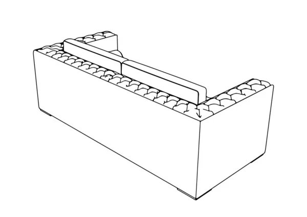 Skizze Des Couchvektors Auf Weißem Hintergrund — Stockvektor
