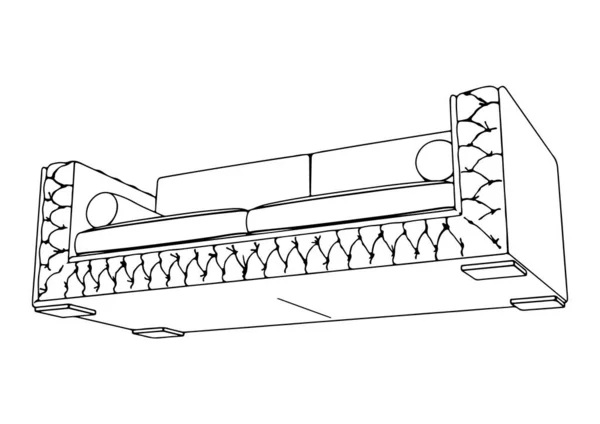 Эскиз Вектора Дивана Белом Фоне — стоковый вектор