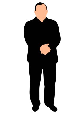 Vektör, izole edilmiş siluet adam ayakta