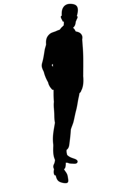 Silhouette Isolée Homme Vecteur — Image vectorielle