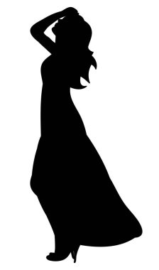 Vektör, siluet kız üzgün, sıkıntılı