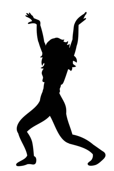 Silhouette Girl Dancing — Stock Vector