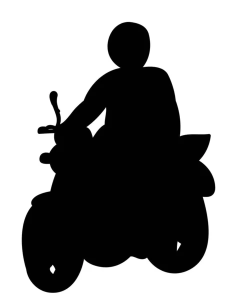 Vector Ilustración Hombre Silueta Montando Una Motocicleta — Archivo Imágenes Vectoriales
