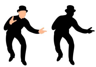 Vektör, izole edilmiş siluet pandomim