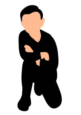 Oturan bir çocuğun silüeti.