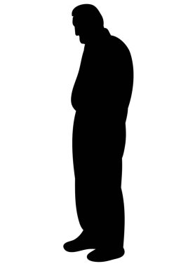  Hüzünlü bir adamın izole edilmiş silueti