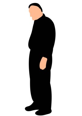 Üzgün bir adamın vektör, izole edilmiş silueti