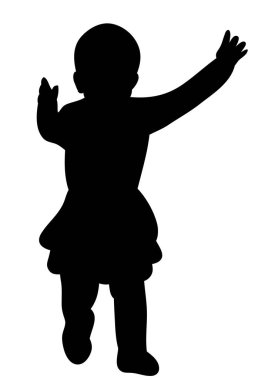 vektör, bir yaşın altındaki bir çocuğun siyah silueti