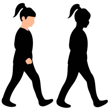 izole edilmiş siluet çocuk gidiyor