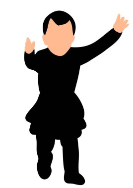 vektör, bir yaşın altındaki bir çocuğun siyah silueti 