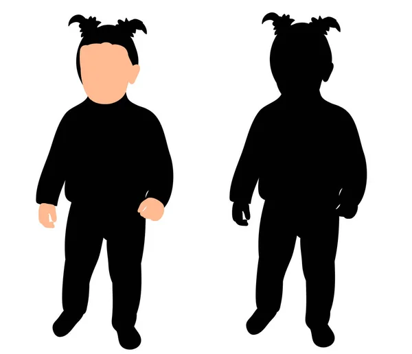 Vecteur Silhouette Isolée Enfant Jouant — Image vectorielle