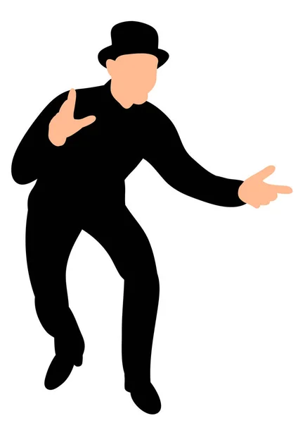 Geïsoleerd Silhouet Van Mime Man — Stockvector