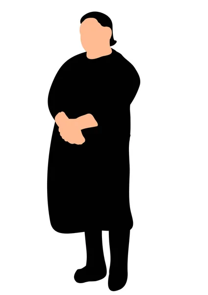 Vector Isolated Silhouette Grandmother — Stock Vector