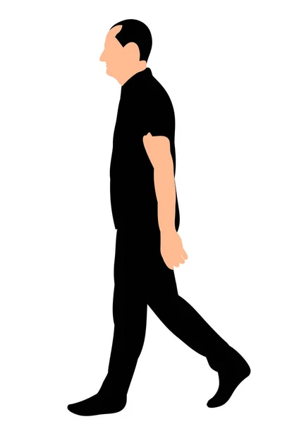 Silueta Hombre Caminando Vista Lateral — Vector de stock