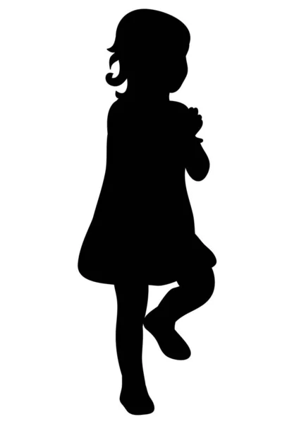 Silhouette Enfant Dansant Vecteur Isolé — Image vectorielle