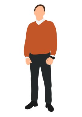 Vektör, izole, kazaklı adam.