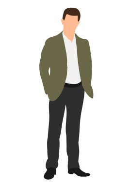  Beyaz arka planda ceketli bir adam.