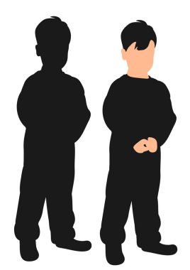  İzole edilmiş erkek bebek silueti.