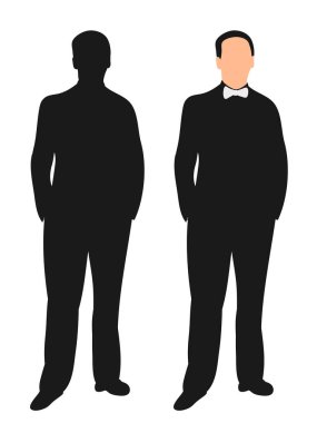 Tişörtlü, kelebekli siluet adam