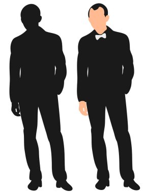 Beyaz arka planda izole edilmiş siluet adam