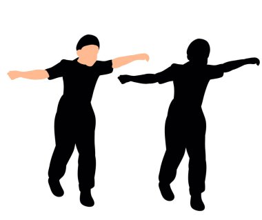  soyutlanmış, siluet oynayan bir çocuğun