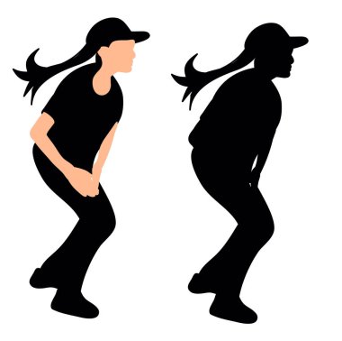 Siluet çocuk hip hop dansı yapıyor.