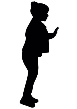 Beyaz arka planda dans eden siluet bebek