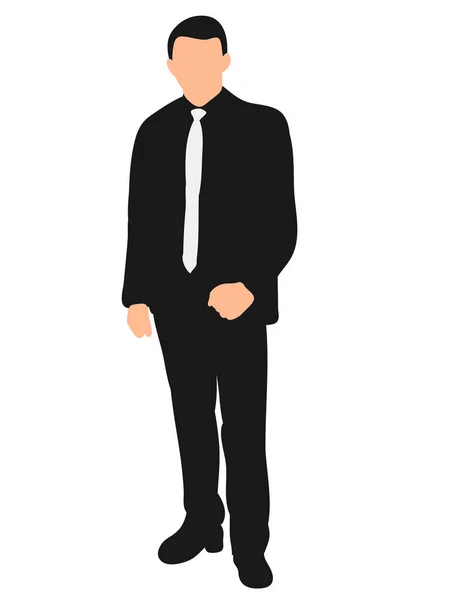 Isolated Silhouette Man Suit Tie — Stock Vector