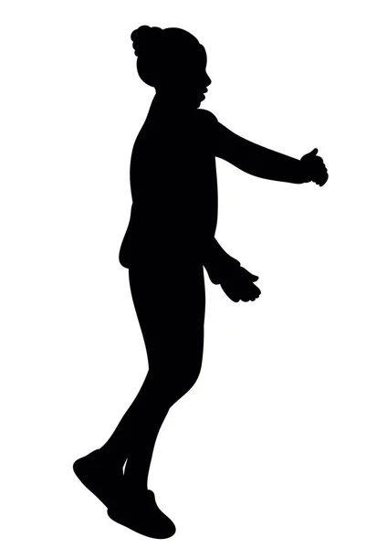 Silhouette Child Dancing Dance — Stock Vector