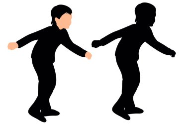  Yalnız, siluet gibi koşan bir çocuk.