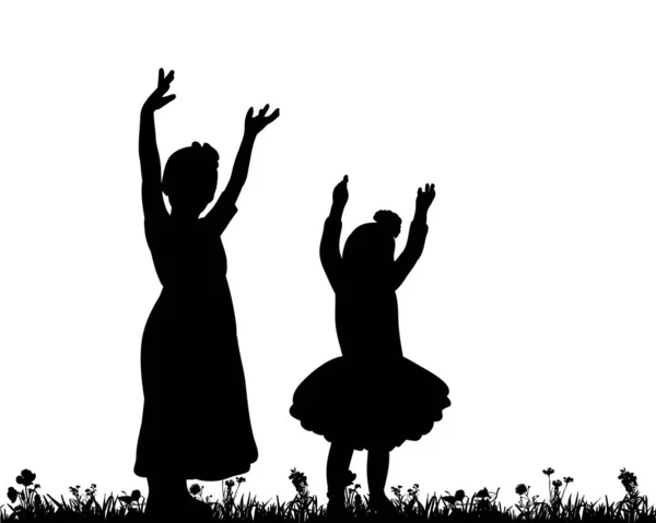 Vektor Illustration Einer Isolierten Silhouette Eines Tanzenden Mädchens lizenzfreie Stockvektoren