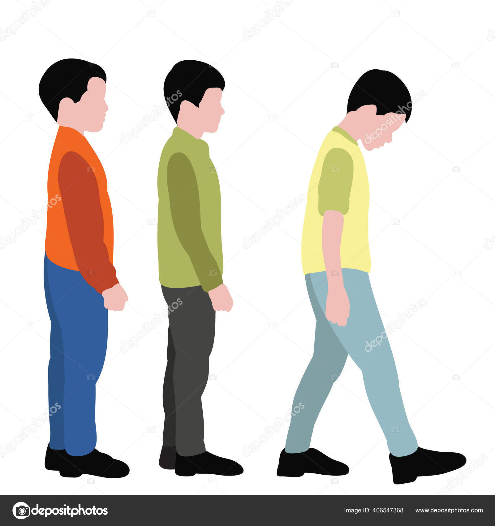 photo How To Draw A Man Standing Sideways https depositphotos com 406547368 stock illustration child flat style boy standing html