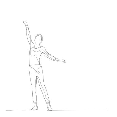 Çizgilerle, dans eden kız