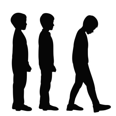 Bir adamın silueti, bir çocuğun duruşu 