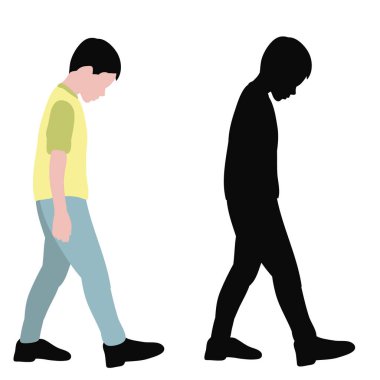 Çocuk düz bir şekilde ayakta duruyor.