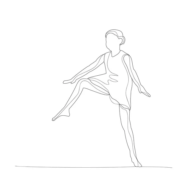 Эскиз Линиями Танцы Девушек — стоковый вектор