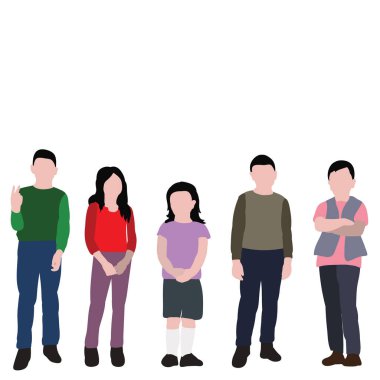 Bir grup çocuğun siluetini izole et