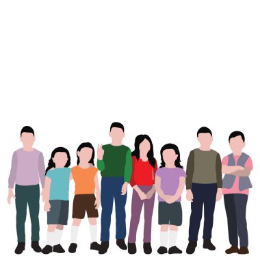 Bir grup çocuğun siluetini izole et