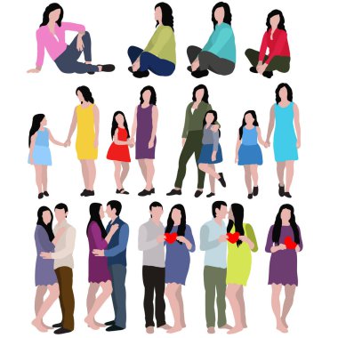 Düz stil insanlarda izole edilmiş vektör