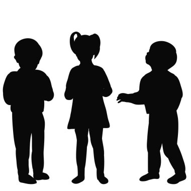 soyutlanmış, siluet çocuklar, oğlanlar ve kızlar