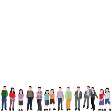 Düz stili olan bir çocuk, yüzü olmayan çocuklar.