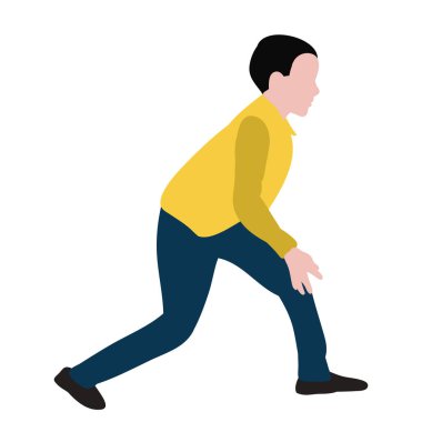 vektör, izole edilmiş çocuk düz stil, arkadaşlık, oyun oynayan çocuk