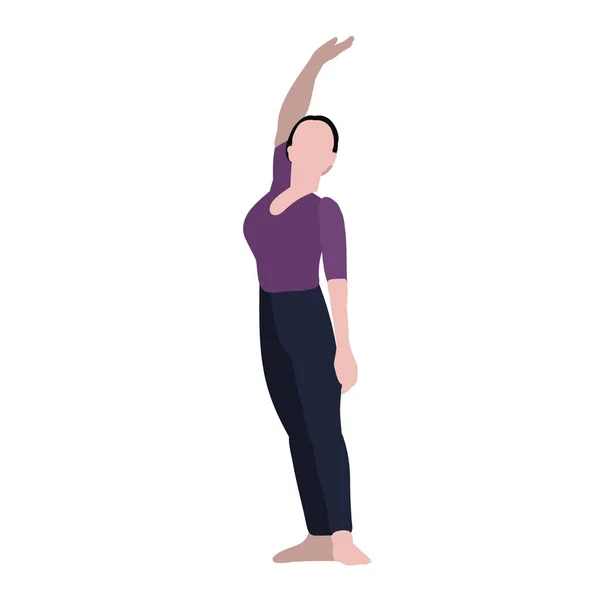 Vecteur Isolé Enfant Plat Fille Danse Sans Visage — Image vectorielle