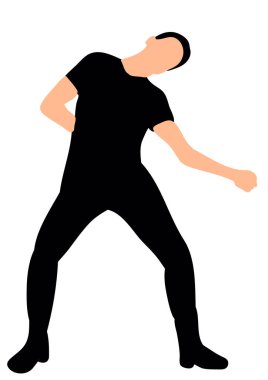 vektör genç adam dans ediyor