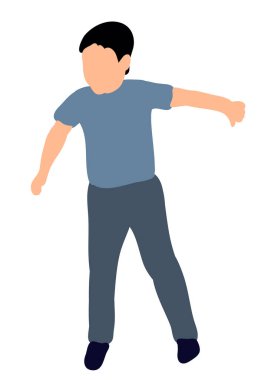 Küçük çocuk zıplıyor, renkli siluet çocuk,