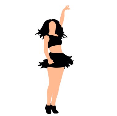 Resim, vektör genç kız dans ediyor