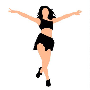  vektör genç kız dans ediyor