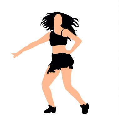 Genç kız dans vektörü