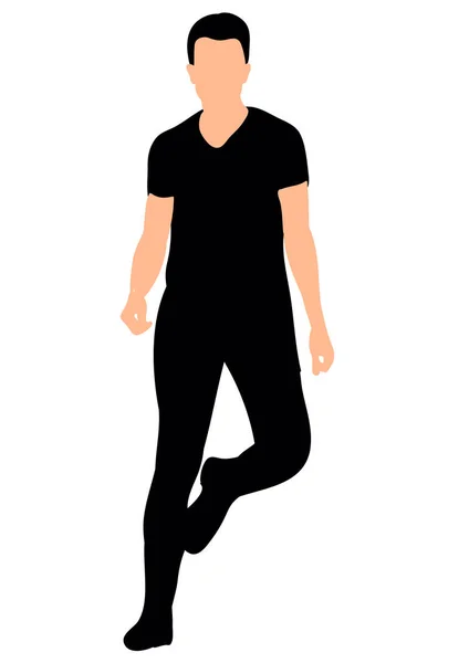 Illustratie Vector Jonge Man Dansen — Stockvector