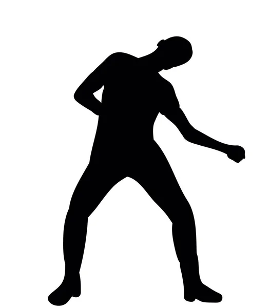 Silhouette Guy Dancing Dance — Stock Vector